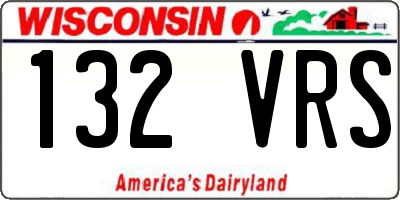 WI license plate 132VRS