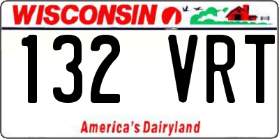 WI license plate 132VRT