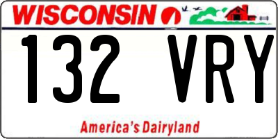 WI license plate 132VRY