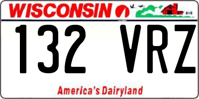 WI license plate 132VRZ