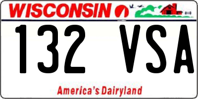 WI license plate 132VSA