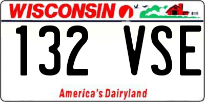 WI license plate 132VSE