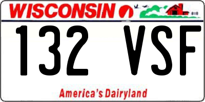 WI license plate 132VSF