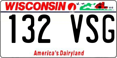 WI license plate 132VSG