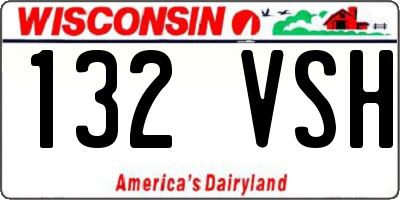 WI license plate 132VSH
