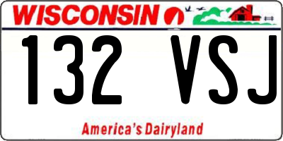 WI license plate 132VSJ