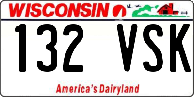 WI license plate 132VSK