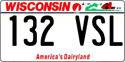 WI license plate 132VSL