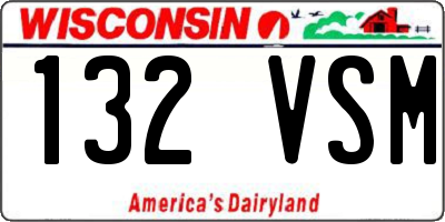 WI license plate 132VSM