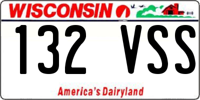 WI license plate 132VSS