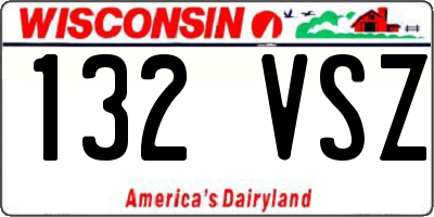 WI license plate 132VSZ