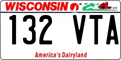 WI license plate 132VTA