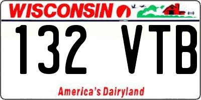 WI license plate 132VTB