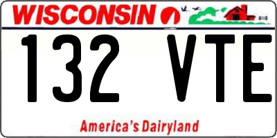 WI license plate 132VTE