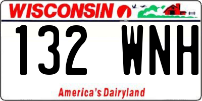 WI license plate 132WNH