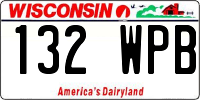 WI license plate 132WPB