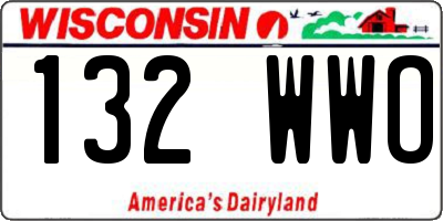 WI license plate 132WWO