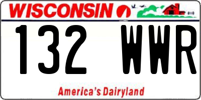 WI license plate 132WWR