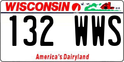 WI license plate 132WWS