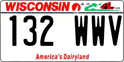 WI license plate 132WWV