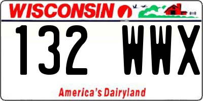 WI license plate 132WWX