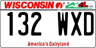 WI license plate 132WXD
