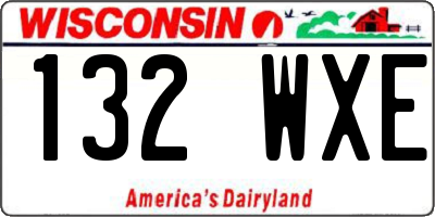 WI license plate 132WXE
