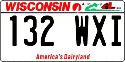 WI license plate 132WXI