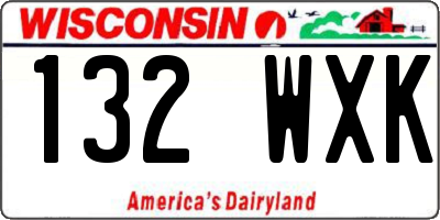 WI license plate 132WXK