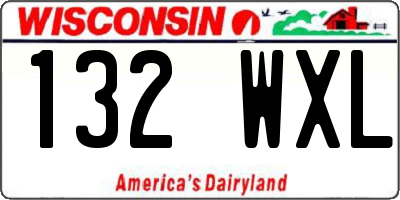 WI license plate 132WXL