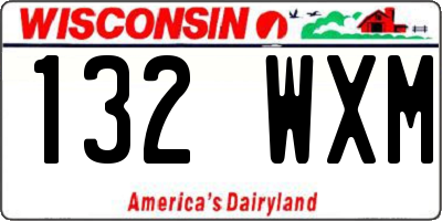 WI license plate 132WXM
