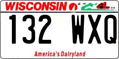 WI license plate 132WXQ