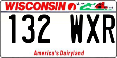 WI license plate 132WXR