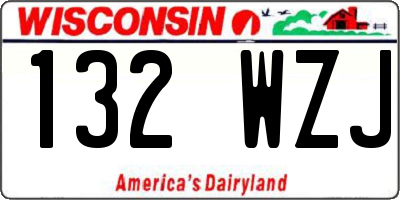 WI license plate 132WZJ