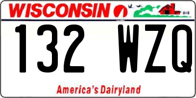 WI license plate 132WZQ