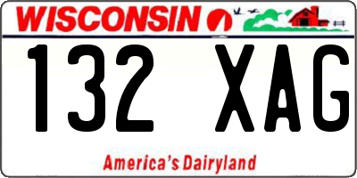 WI license plate 132XAG