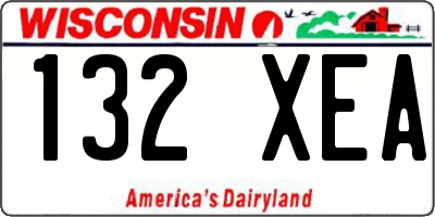 WI license plate 132XEA