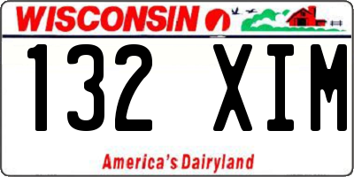 WI license plate 132XIM