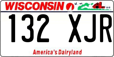 WI license plate 132XJR