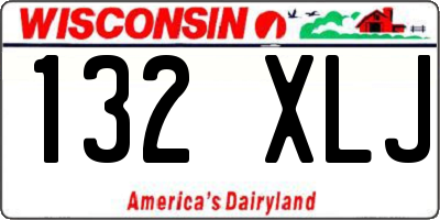 WI license plate 132XLJ