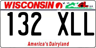 WI license plate 132XLL