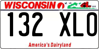 WI license plate 132XLO