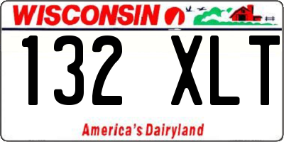 WI license plate 132XLT