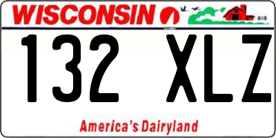 WI license plate 132XLZ