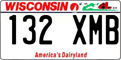 WI license plate 132XMB