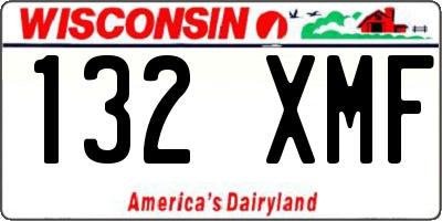 WI license plate 132XMF