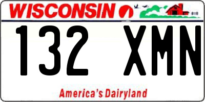 WI license plate 132XMN