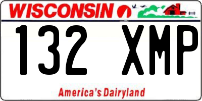 WI license plate 132XMP