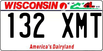 WI license plate 132XMT