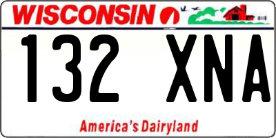 WI license plate 132XNA